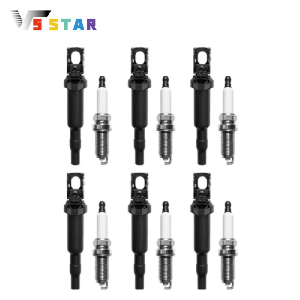 

Высококачественный комплект из 6 катушек зажигания и 6 свечей зажигания (черный) UF-592 E1015 5C1476 UF571 для BMW 530xi 525xi 525i 330i 3.0L 2006-2007 годов выпуска