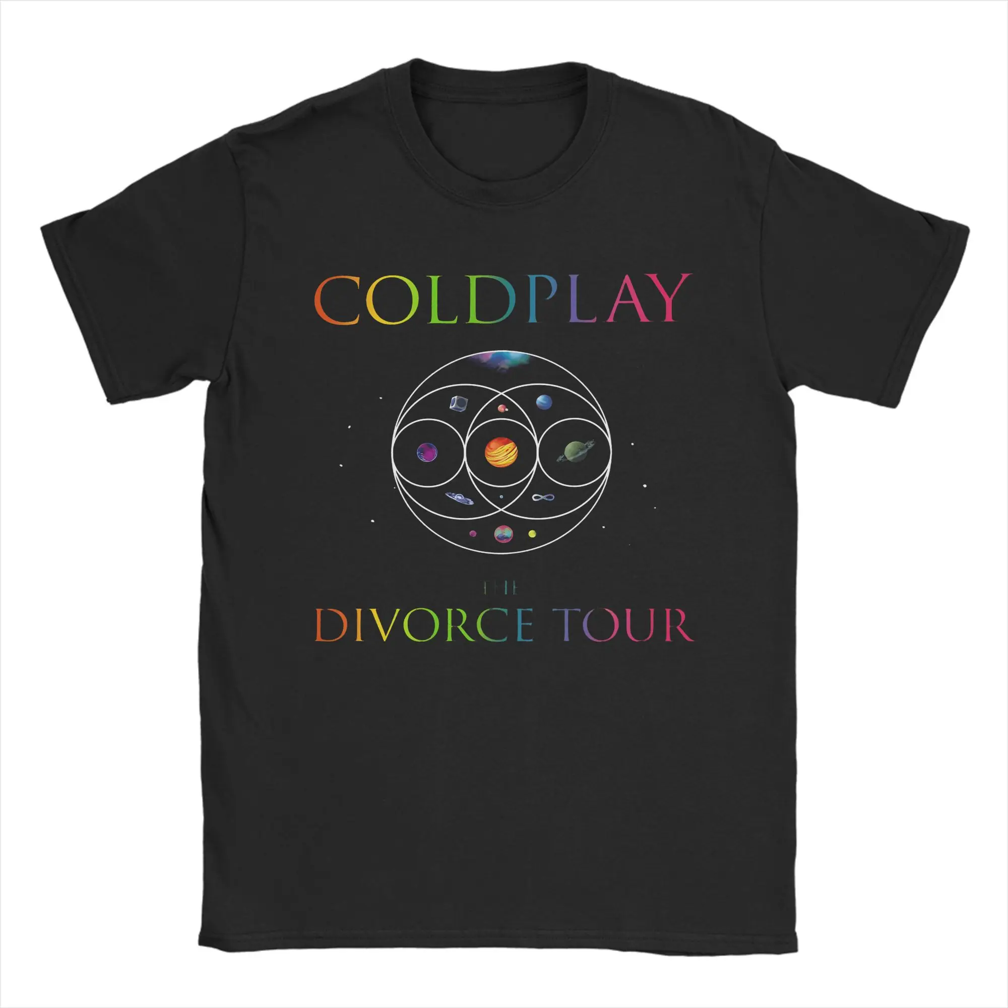 

Хлопковая футболка Coldplaying Rock Band Divorce Tour, летние эстетические футболки для пар, футболки в стиле Харадзюку с круглым вырезом, свободная одежда больших размеров