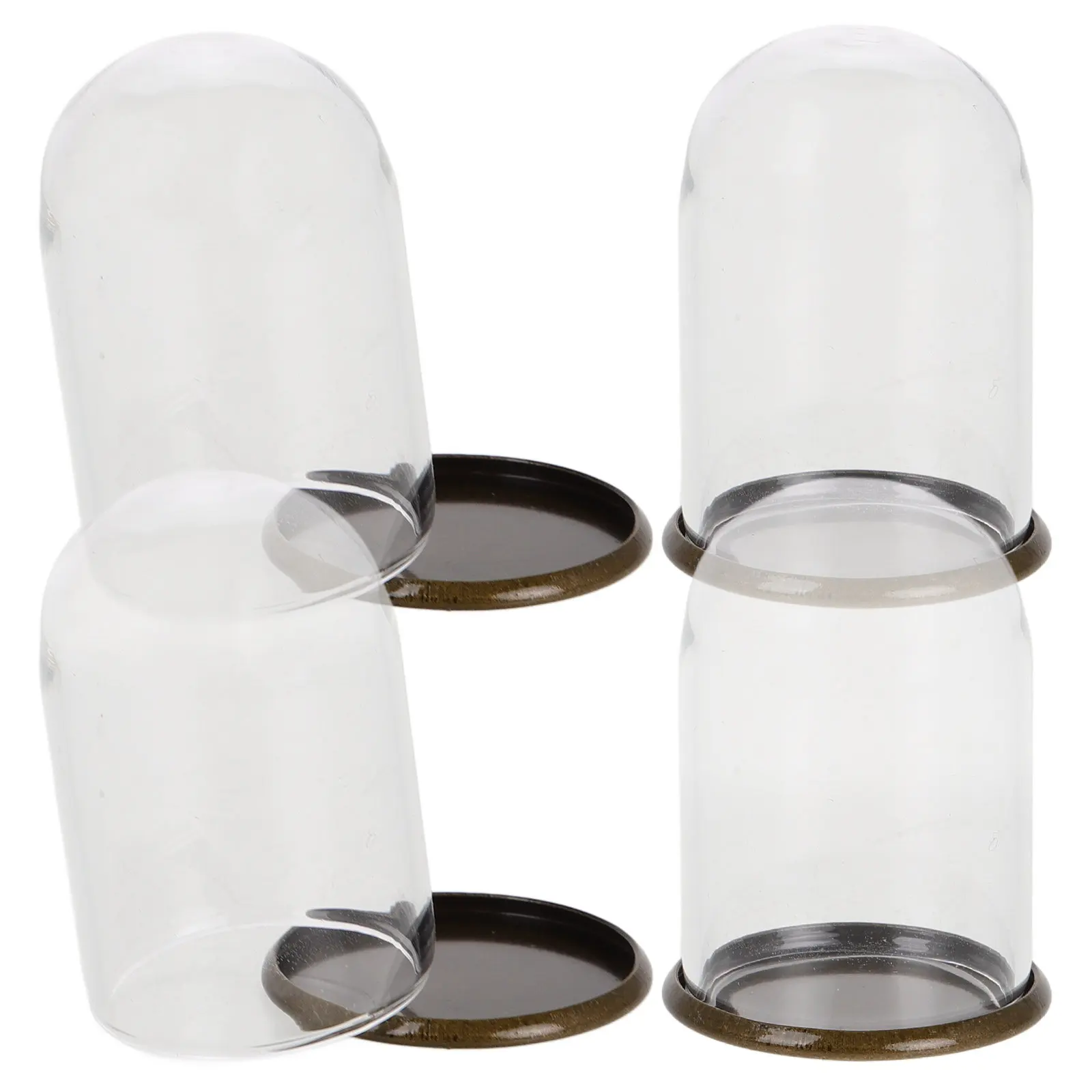 

4Pcs Miniature Glass Dome Clear Cloche Dome for Preserved Flowers Micro Landscape DIY Small Display Case for Collectibles