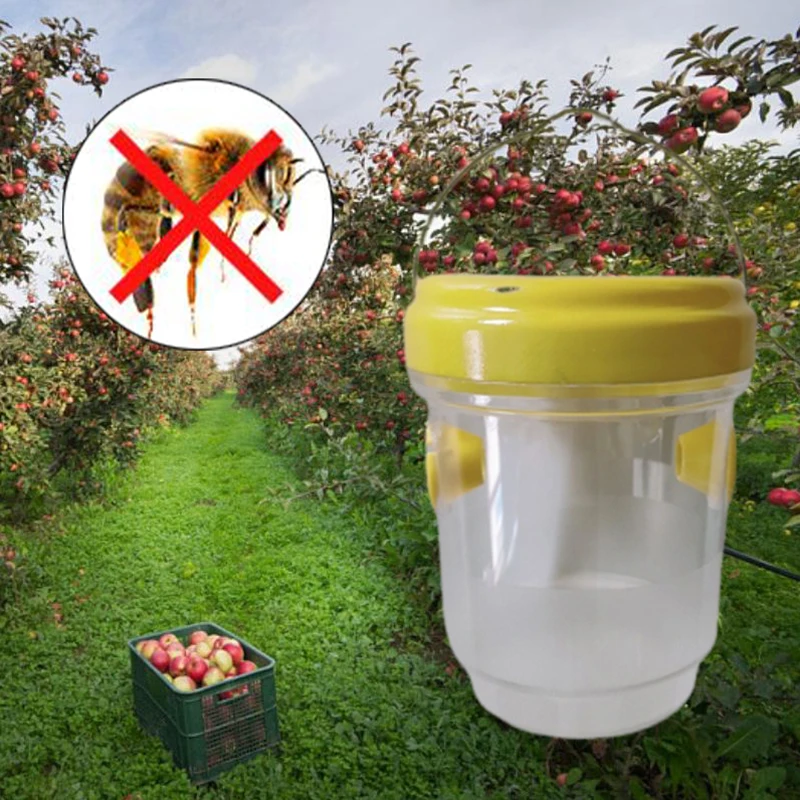 Fruit Fly Trap Killer Yellow Plastic Drosophila Trap Anti Fly Fruit Fly Killer Catcher Orchard Insect Trap Pest Control Products