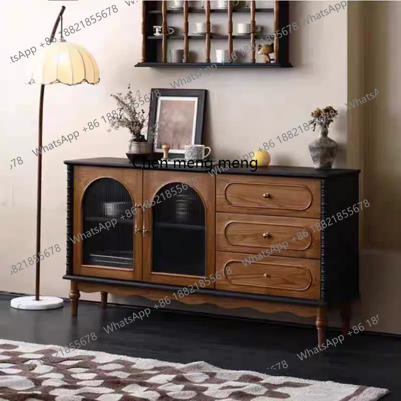 

Solid wood dining side, storage porch cabinet, color matching, decoration, locker