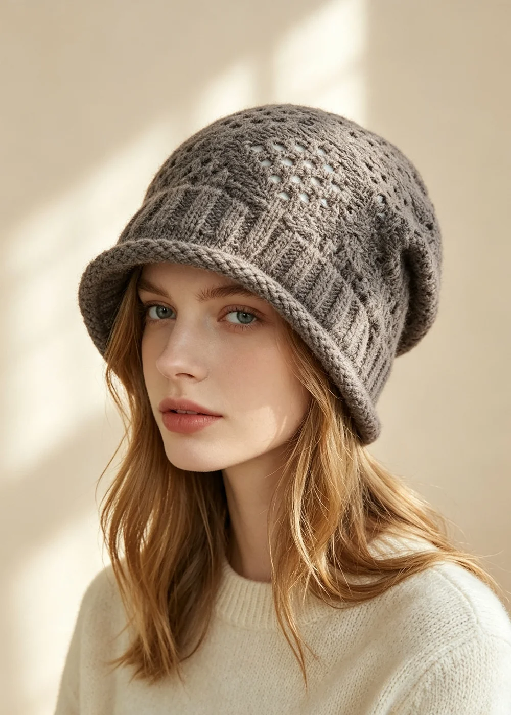 2026 New Hot Selling Winter Hat Real wool Winter Hats For Women Fashion Warm Beanie Hats Women Solid Adult Cover Head Cap