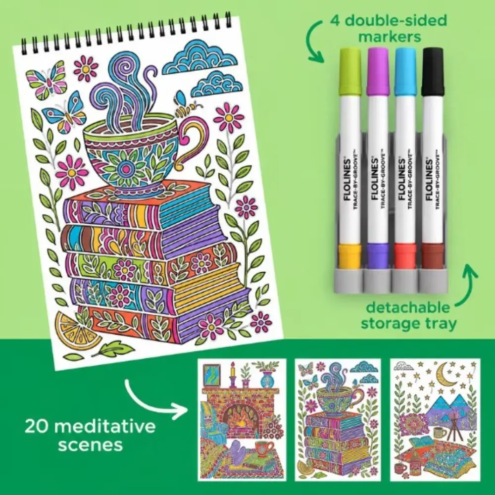 Easy Cartoon Coloring Book Anti Anxiety Stress Relief Doodle Activity Book DIY Design Educational Theme Drawing Art Book