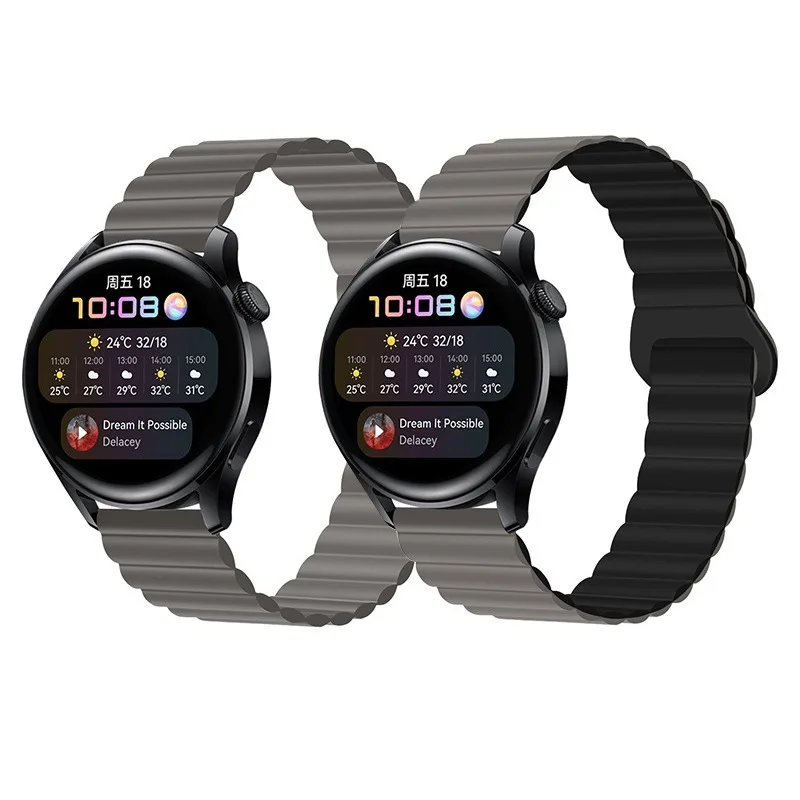 Magnetic Loop For Samsung Galaxy watch 6/5 pro/4/Classic/active 2 20mm 22mm band Silicone link bracelet huawei GT 2-2e 3-4 strap