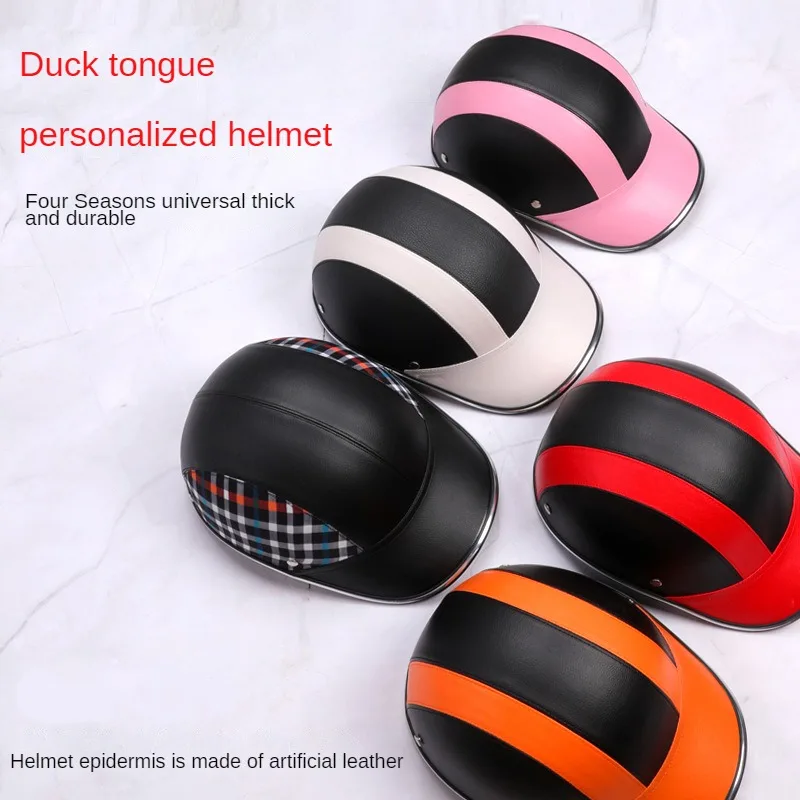 Retro Drifting Helmet Baseball Helmet Baseball Hat Fashionable Half Helmet Duck Tongue Hat Ultra Light All Seasons Universal