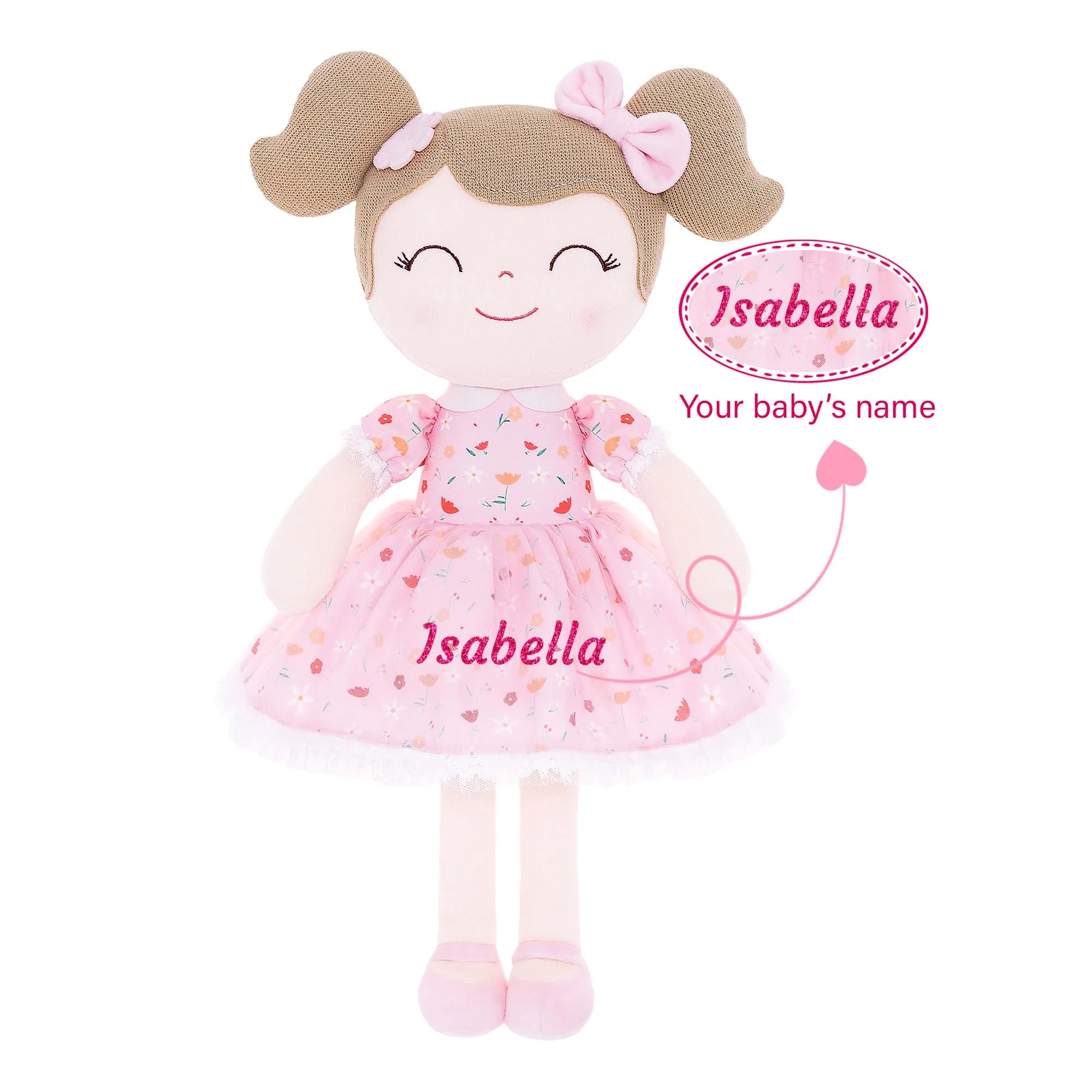 Gloveleya Personalized doll, Spring Girl Custom Soft Plush Doll for Baby Rag Doll Customized Gifts