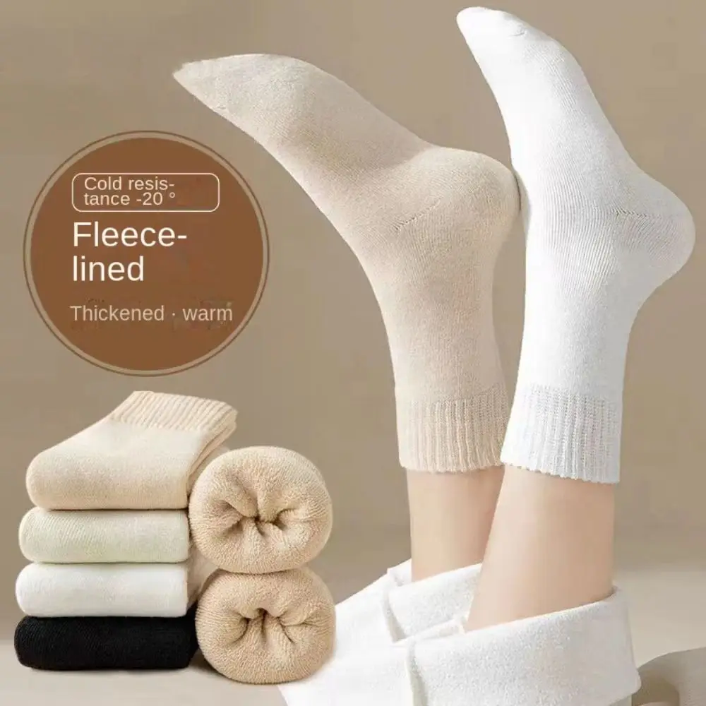 Winter Warmer Polyester Winter Warmer Thicken Sock Thermal Wool Medium Tube Sock Sleeping Socks Seamless Keep Warm Tool