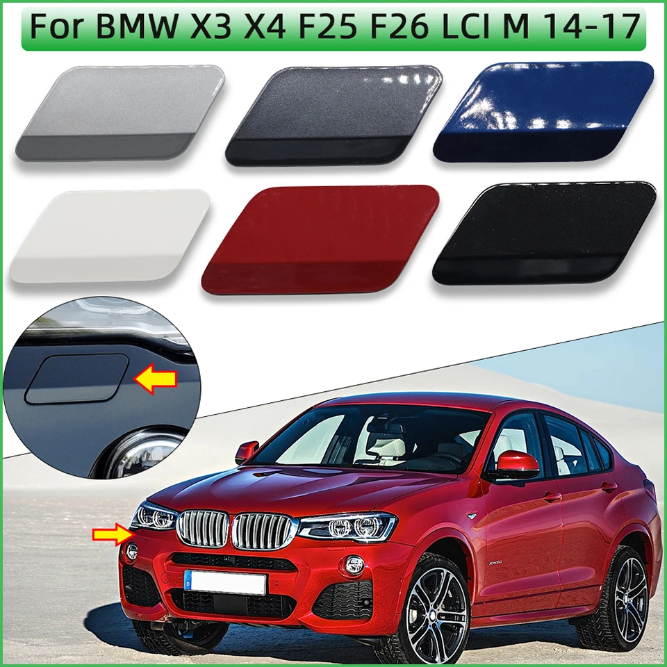 High Quality Painted Front Bumper Headlight Washer Cover Cap Shell Housing For BMW X3 X4 F25 F26 LCI M-Sport 2014-2017
