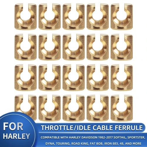 12 casquillos de control del cable inactivo del acelerador para carburador Harley Davidson 1982-2017, tuerca final del cable del acelerador de repuesto 56508-76