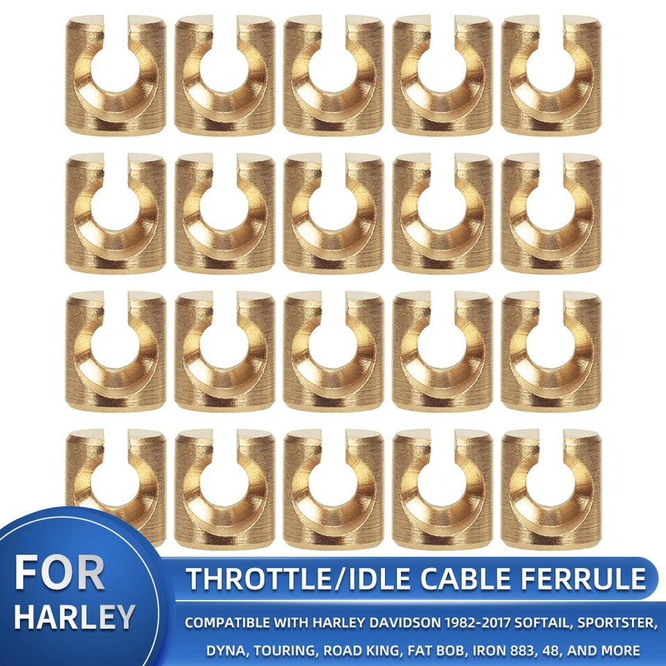 Brass Throttle Idle Cable Control Ferrules for Harley Davidson