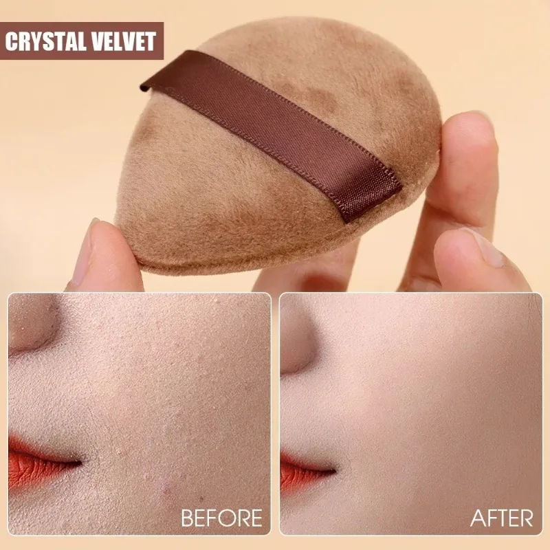 Dual Use piumino da cipria triangolo soffio cosmetico spugna morbida per il trucco per il contorno degli occhi del viso soffi di velluto lavabili accessori per il trucco