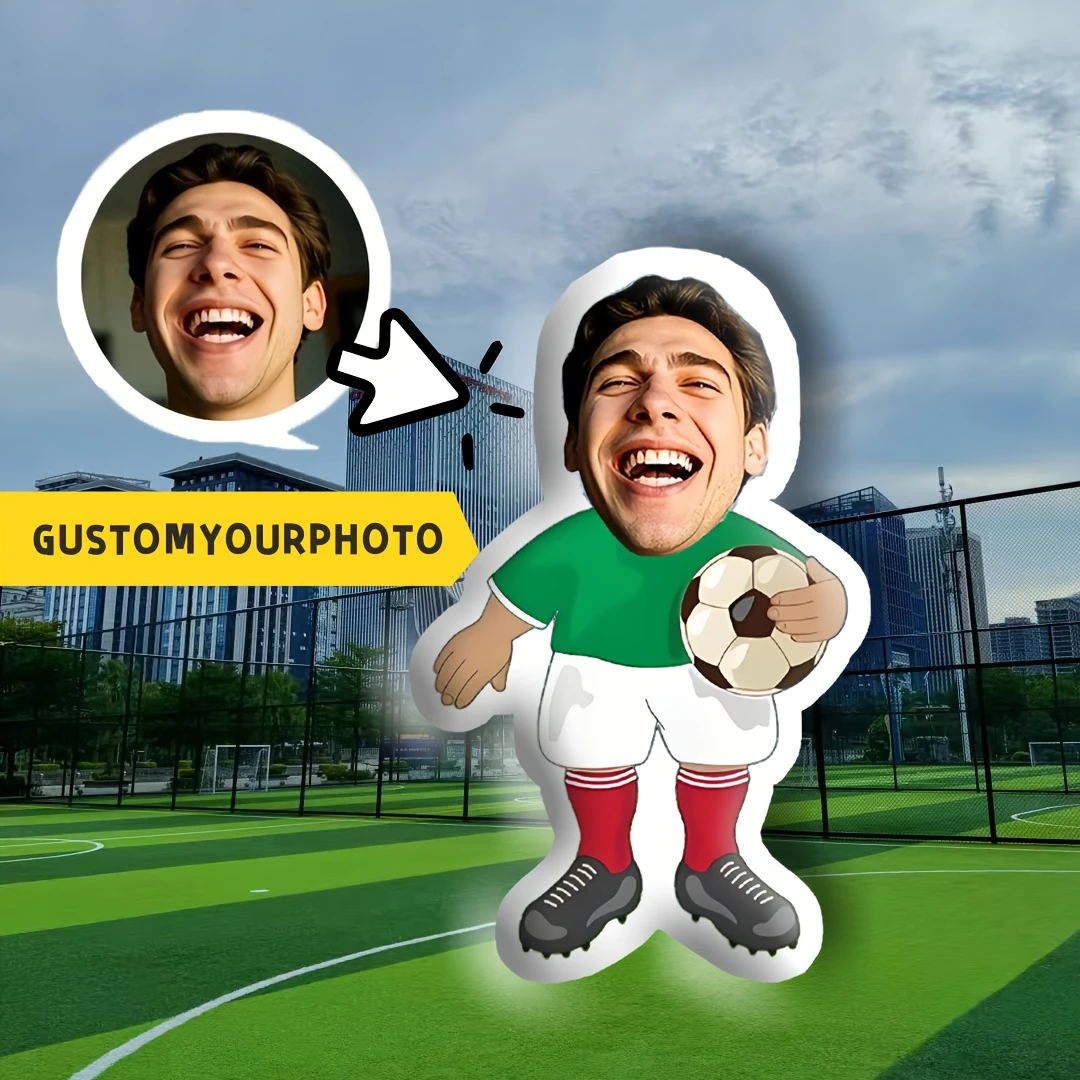 A Custom Soccer Photo Pillow, Personalized Photo Cushion, Home Decor, Sports Event Souvenir, Birthday And Holiday Gift, Unique P