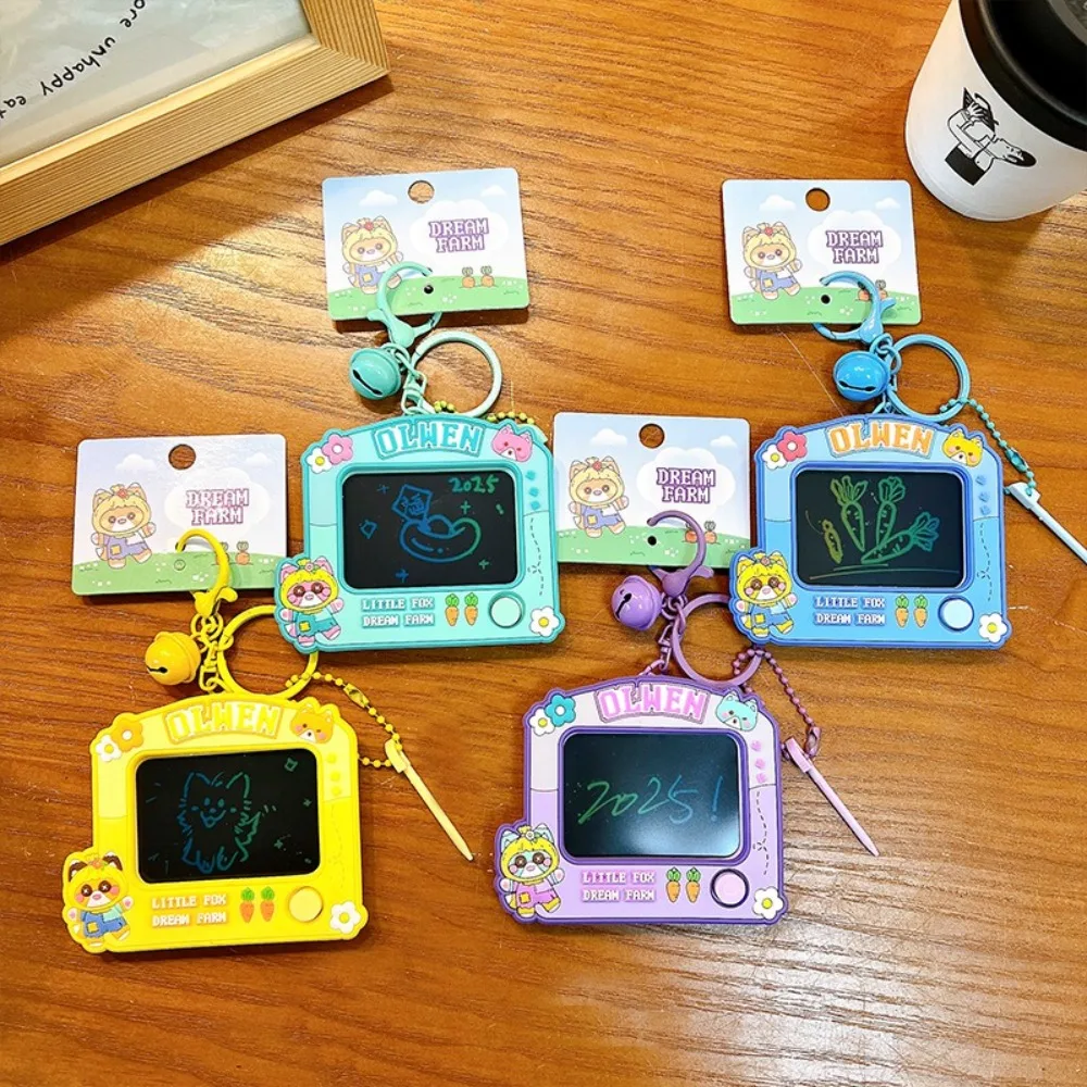 LLavero de tablero de Graffiti DIY, llavero de tablero de dibujo de pintura reutilizable, limpieza de un clic, colgante de mochila escolar multifunción, juguete para niños