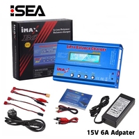 HTRC iMAX B6 80W Battery Charger Lipo NiMh Li-ion Ni-Cd Digital RC Lipo Charger + 15V 6A Adapter Balance Charger Discharger