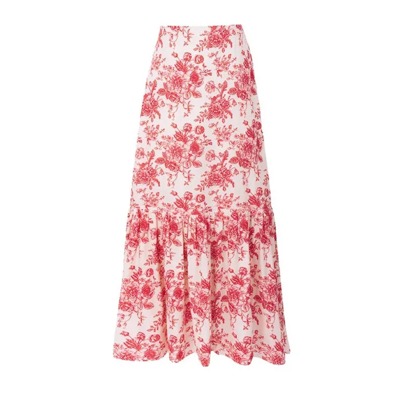 Traje de baño de una pieza con volantes para mujer, vestido largo de retazos a rayas florales dulces, estilo de vacaciones en la playa, traje de baño para vacaciones de verano