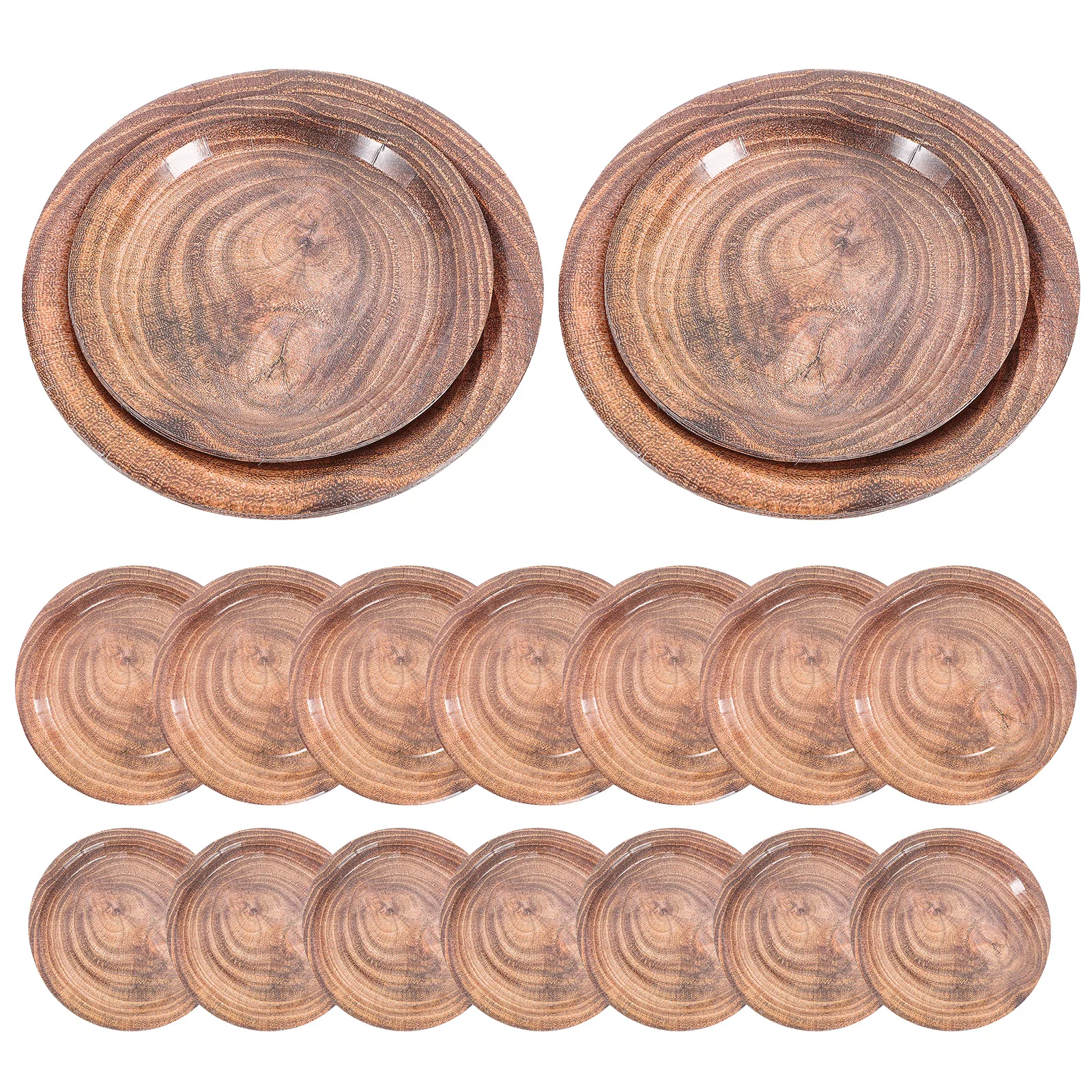

20Pcs Wood Grain Paper Plates Convenient Disposable Gathering Food Plates Ample Capacity for Cake Fruit Main Courses Outdoor