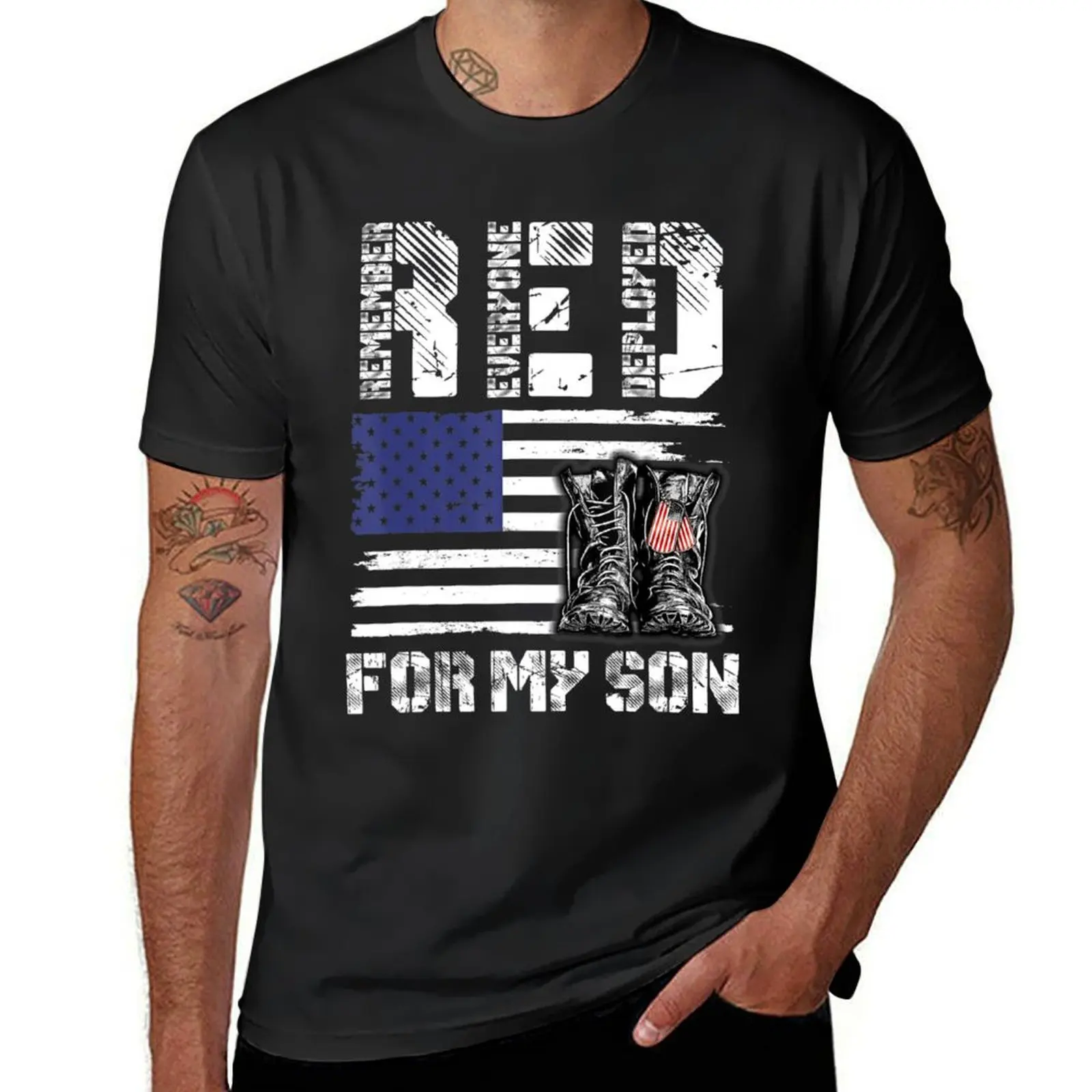 Red Friday For My Son Remember Everyone Deployed Military T-Shirt cute tops sublime t shirts for men pack