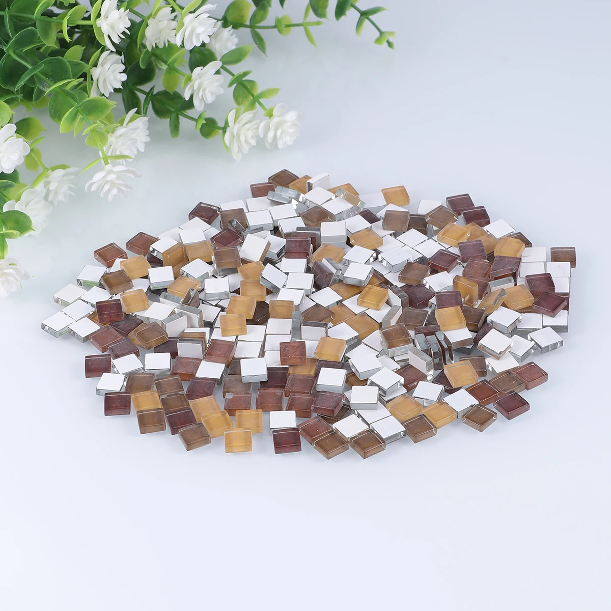 

300 Pcs Mosaic Decorative Materials Tile Glass Wall Sticker Decoration Colorful Tiles Sheet