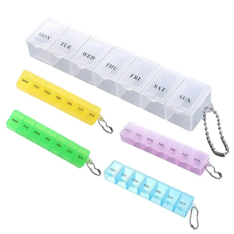 Pill Box 7 Day Weekly Pill Organizer 3 Times A Day Organizer Pills Box For Tablets Vitamins Medicine Fish Oils Sub-packed Medic