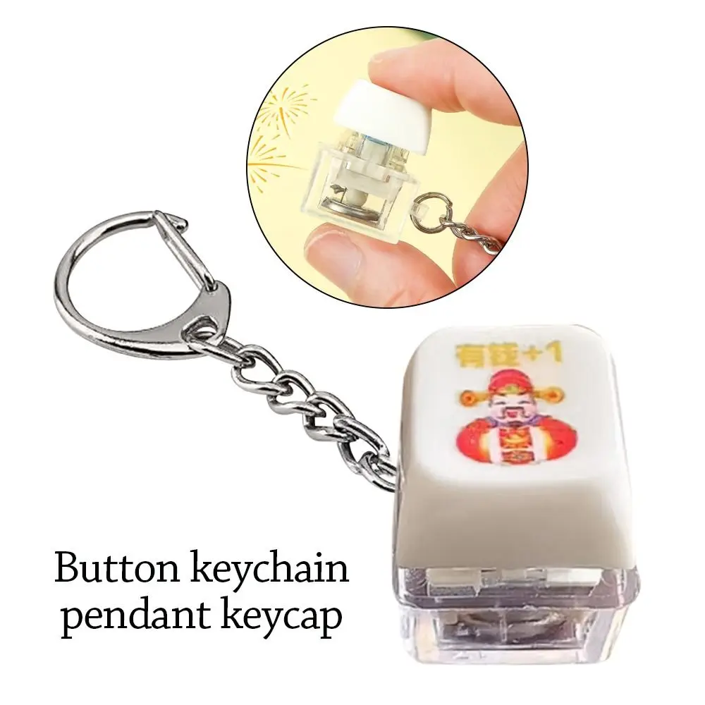 Relaxing DIY Keyboard Fidget Keychain Keys Button With Light Finger Keyboard Caps Relief Stress Pass The Time Pinch Toy