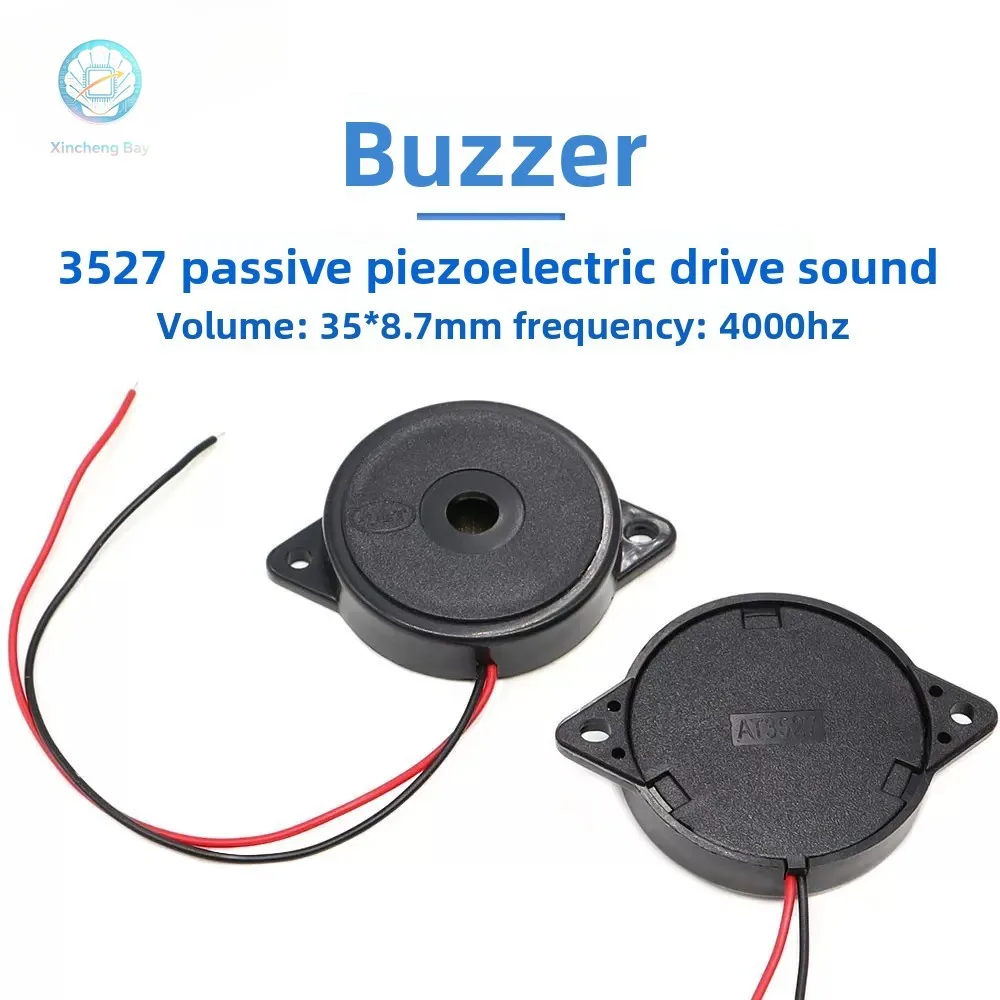 5pcs AT3527 35X8.7mm Passive Piezoelectric Wire Welding Buzzer 35 Ringing Telephone Small Power AC Wire Smoke Detector Buzzer