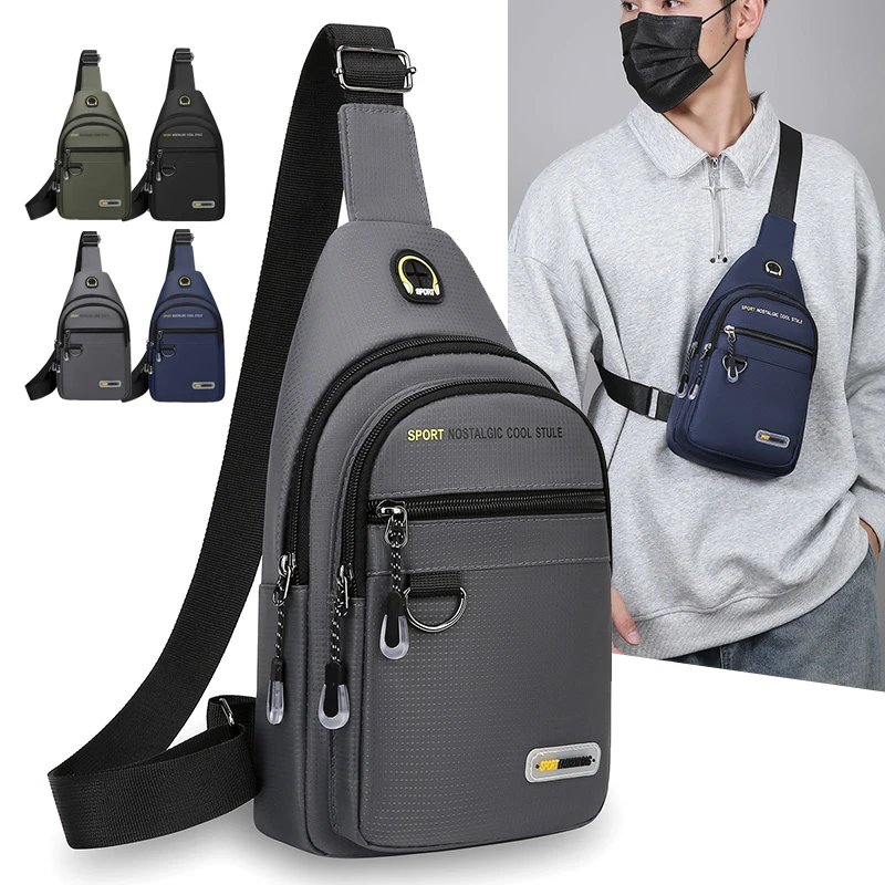 

Men's Large Capacity Chest Sling Bag – Convertible Crossbody Shoulder Pack for Outdoor Sports & Travel
