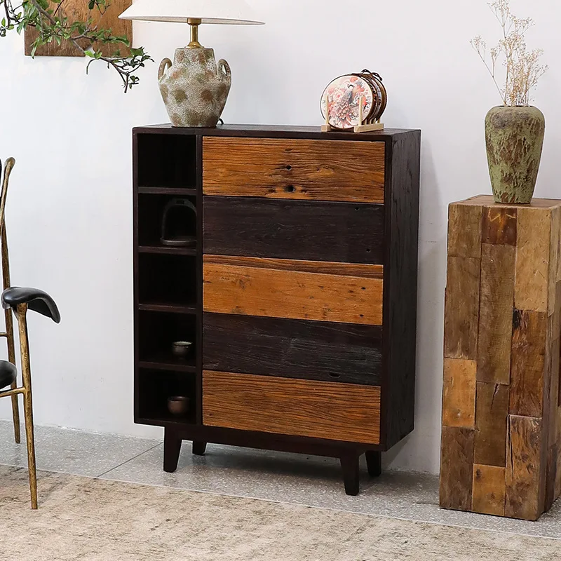 bedroom, living room, tea room, retro locker, weathered wabi sandy wind, medieval storage cabinet, vertical cabinet