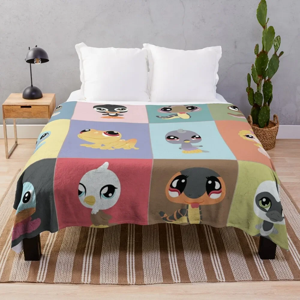 LPS Animals Volume Three Throw Blanket Soft Comfort Blanket for Reading Watching TV