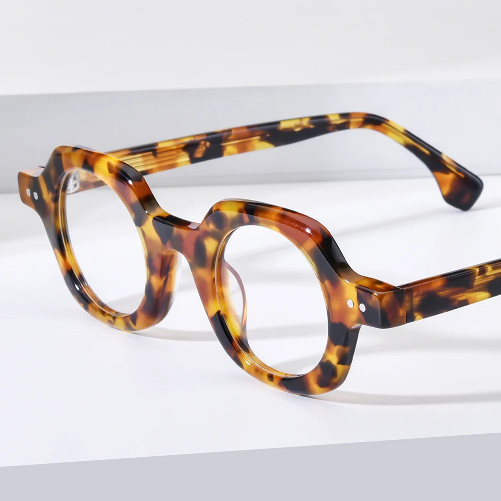 NIANZHEN Acetate Eyeglasses Frame Men New Vintage Polygon Brand Design Glasses Women Retro Eyewear Japanese Spectacles 29007