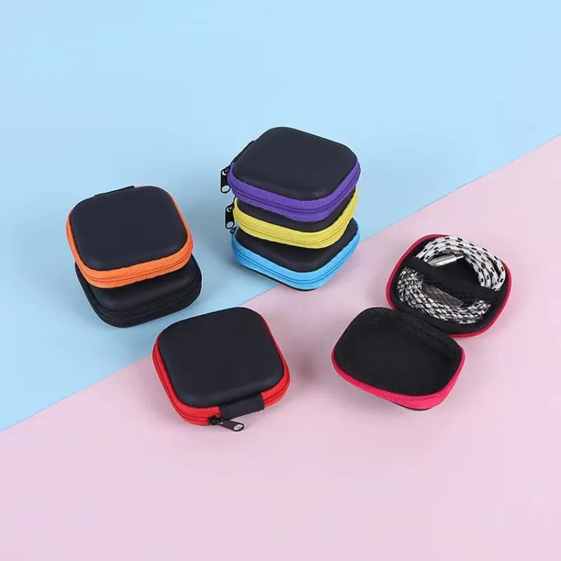 Neue Mini Square Eva Fall Headset Bluetooth-kompatible Kopfhörer Kabel Aufbewahrung sbox Kopfhörer Draht Organizer Box Lagerung – Detail 6