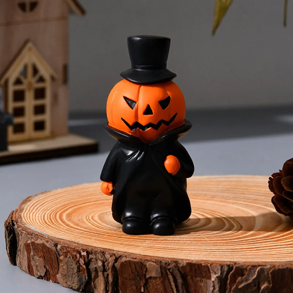 2Pcs Resin Pumpkin Ornament Halloween Decoration Smooth Surface Lightweight for Home Party Desktop Decor