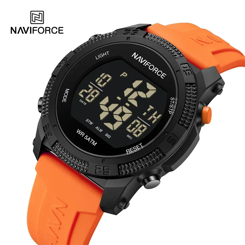 NAVIFORCE 2024 Electronic Watches for Men Luxury Fashion 30m Waterproof Silicone Band Male Calendar Wristwatch Reloj Hombre