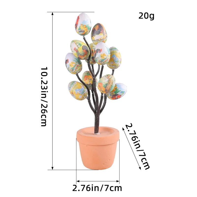 NEW Easter Egg Tree Flowerpot Colorful Painting Foam Egg Easter Tabletop Decor Spring Easter Party Supplies Easter Favors Gift