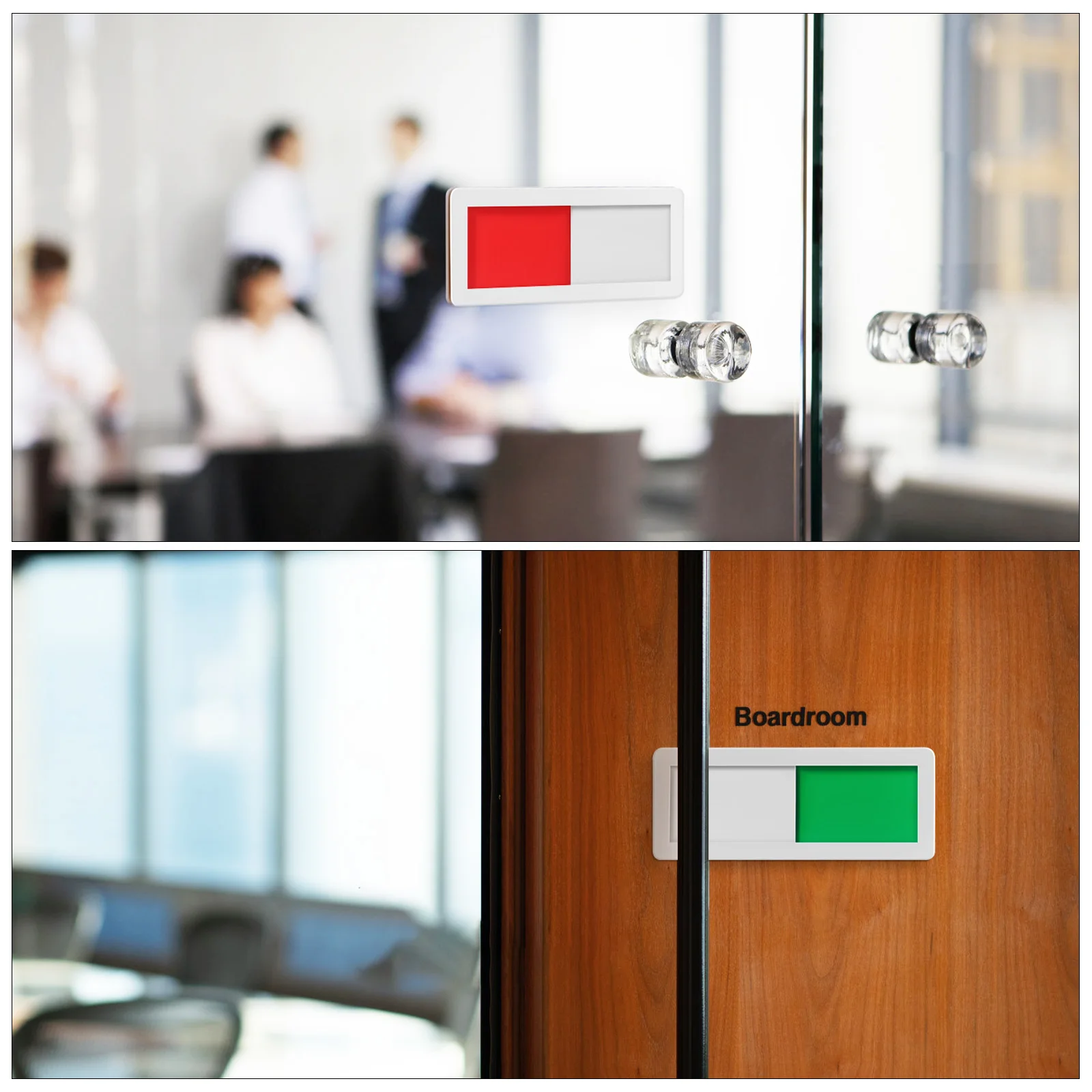 

4Pcs Square Door Sign for Office Meeting Room Bathroom Sliding Vacant Occupied Indicator Clear Privacy Door Signs for Office