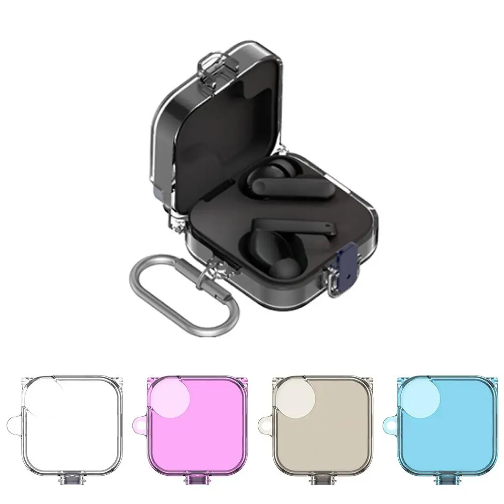 For CMF Buds Pro 2 Transparent Case Solid Color Simple Case BT Headset TPU Shockproof And Dustproof Protective Case With Hook