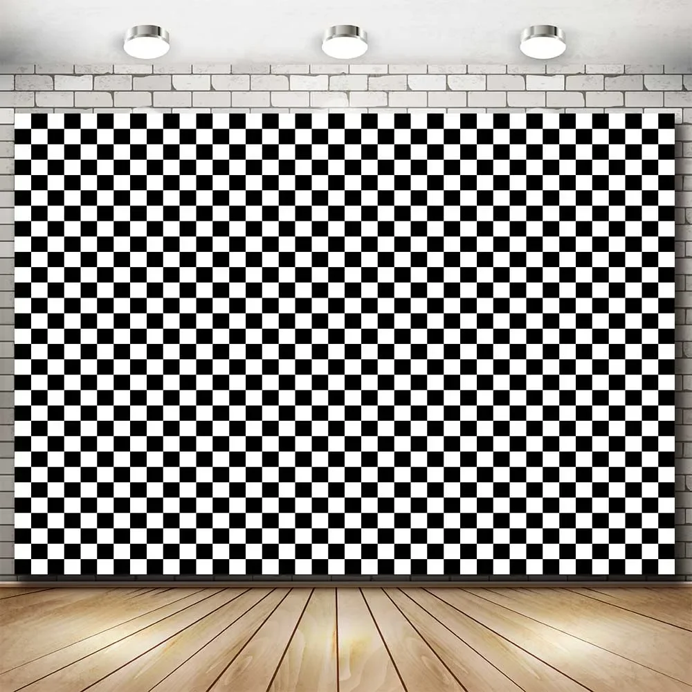 

Newborn Baby Photography Backdrops Vintage Checkerboard Black and White Square Lattice Photocall Background for Photo Studio