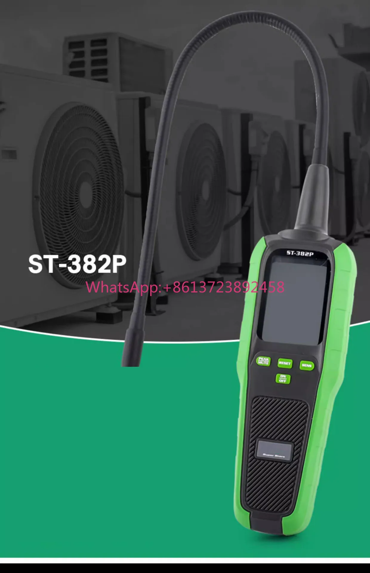 High Sensitivy  Automotive Coolant Leak Detector Air Conditioner Automotive Refrigerant Freon Leak Detector 3000mAH ST-382P