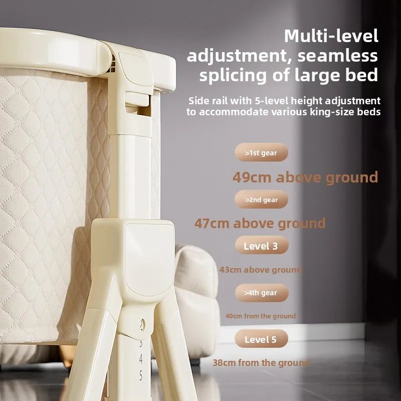Immagine 5: Culla Multifunzionale Moderna per Neonati, Letto Portatile Queen Size per Camera da Letto, Uso Esterno, Ospedale e Hotel