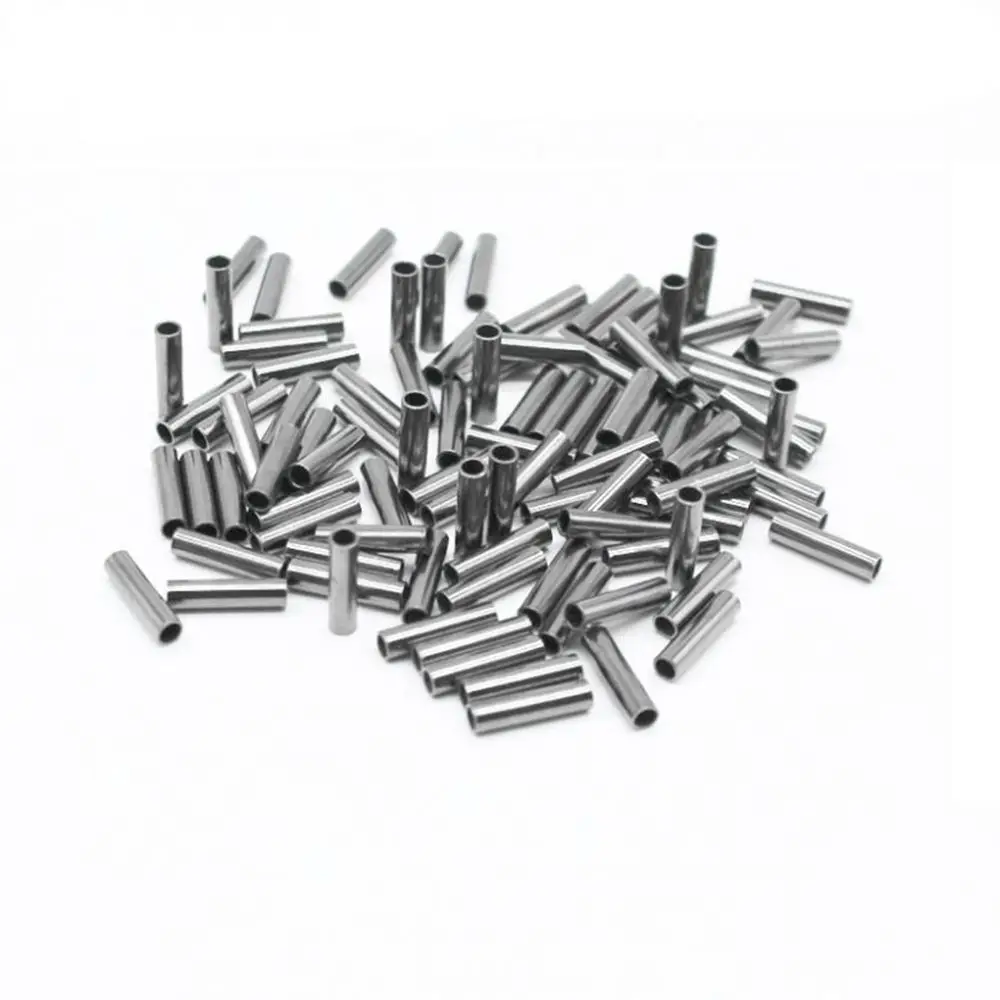 100pcs Round Copper Fishing Tube Fishing Wire Pipe Crimp Sleeves Connector Fishing Line Accessories Tool