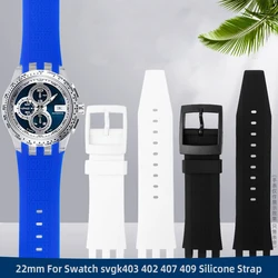 男性用シリコンウォッチストラップ,Swatch svg用ラバーバンド,モデルsvg 403 402 402 svb400,22mm