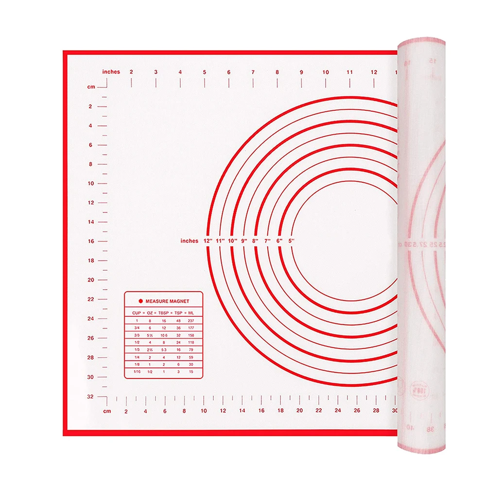 Small/Lager Silicone Pastry Mat For Rolling Dough Kneading Mat With Measurements Bakery Mat For Baking Oven Liner