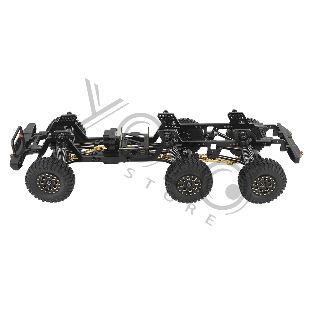 TRX4-M Mosiądz i metalowa rama podwozia samochodu RC 6x6 z przednimi środkowymi tylnymi osiami Skrzynia biegów DIY dla TRX4M 1/18 RC Crawler Części