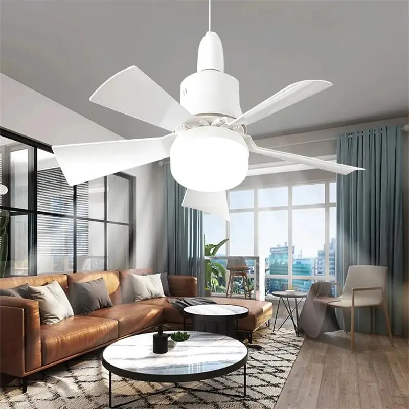 Ceiling Fan with LED Light and Remote Control Removable Design Dimmable Silent Recessed Installation Suitable For Home Bedroom