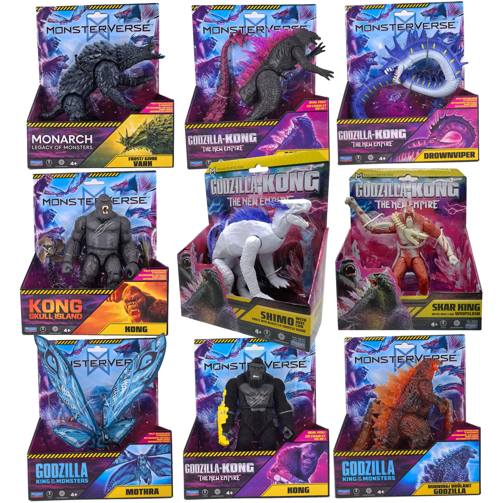Playmates Godzilla VS Kong nuevo imperio figura de acción Mothra Vark King Skar Ghidorah Shimo Tiamat bestia modelo colección de juguetes