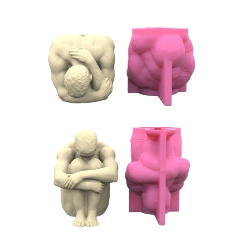 

Yoga-Man Flowerpot Silicone Mold Succulent Planter Concrete Mold Pen Holder Mold 37JB