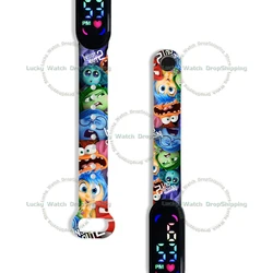 Inside Out 2 relojes de Anime para niños, figuras de personajes de dibujos animados, reloj electrónico táctil LED para niños, regalos de cumpleaños para niños y niñas