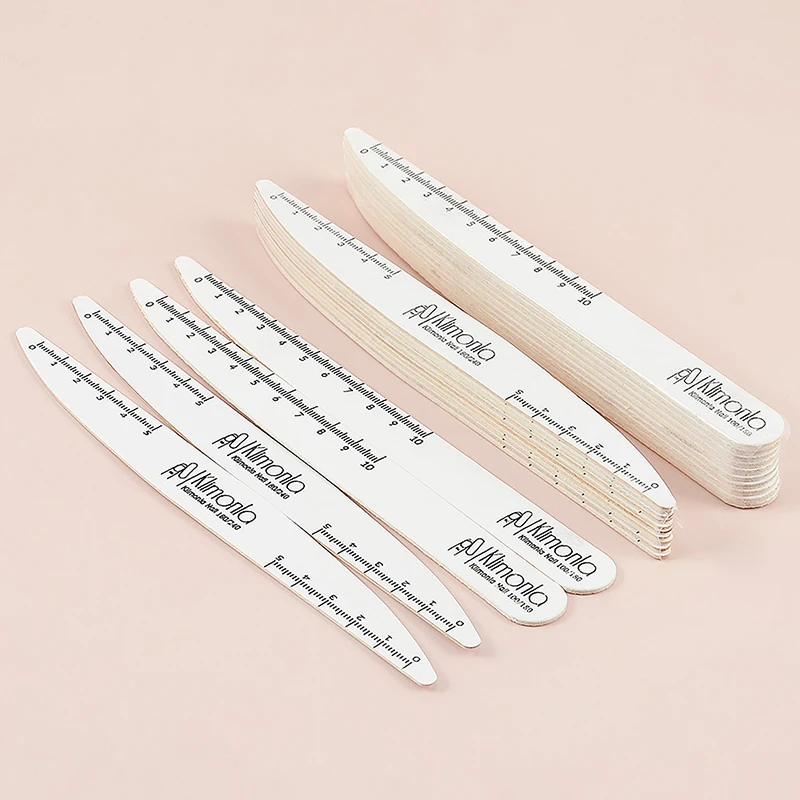 5 pz carta vetrata in legno lima per unghie 100/180 180/240 professionale Manicure Buffer coltello foglie di salice Pedicure unghie strumenti artistici