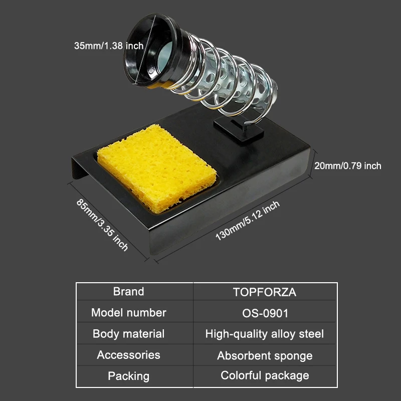 Topforza Soldering Iron Stand Metal Support Station Electric Soldering Iron Holder Soldering Iron Frame with Solder Sponge