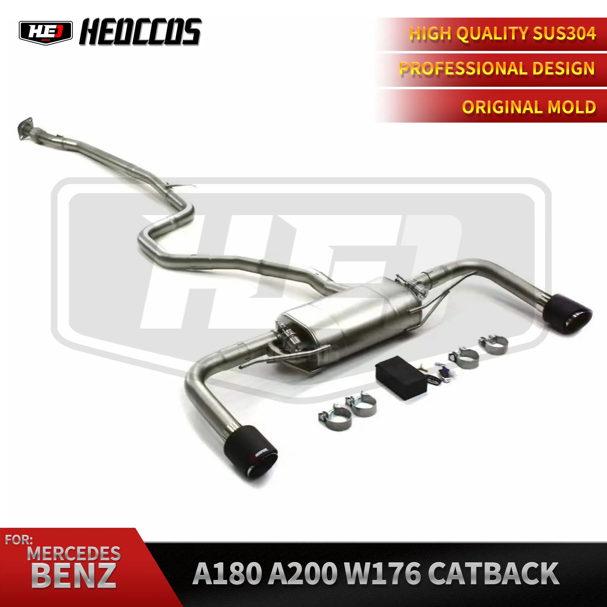 

HEO Exhaust Catback Muffler With Valve For Mercedes Benz A180 A200 W176 Stainless Steel 304 Exhaust