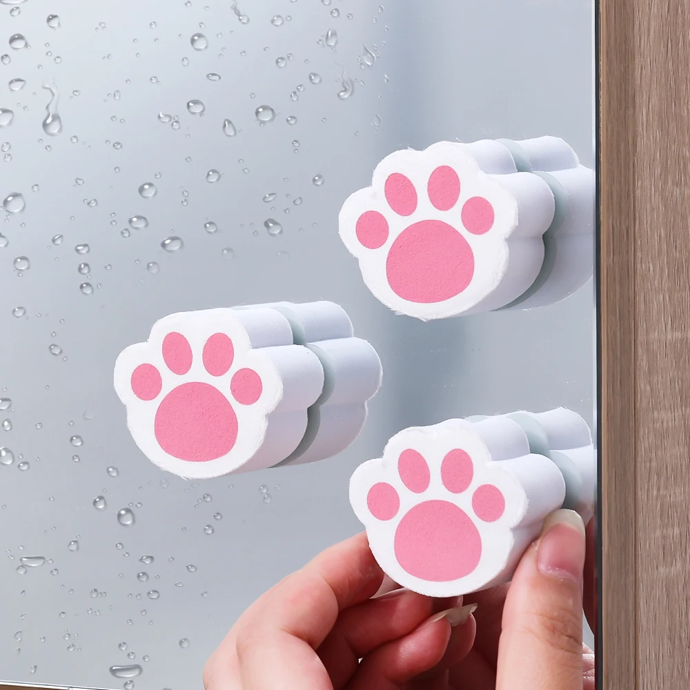 1pc Home Accessories Mirror Dish Cleaner Cat-Claw Mirror Sponge Scrubber Bathroom Sink Scrubber